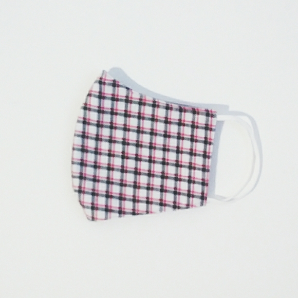 Red & Gray Grid Face Mask - Picture 2 of 7